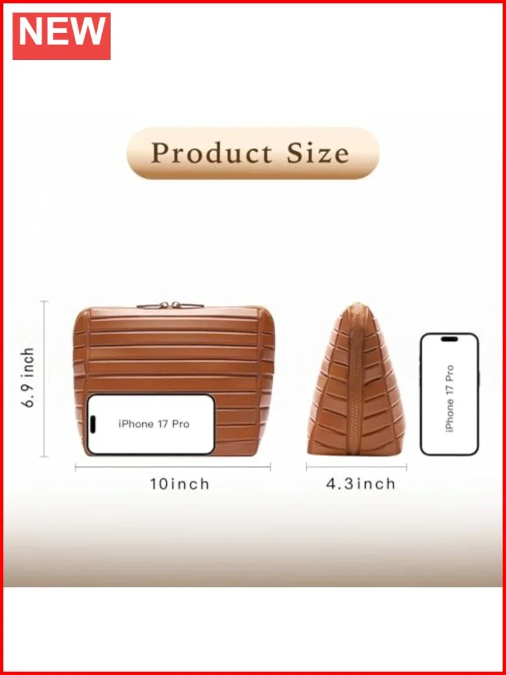 PU Leather Travel Makeup Bag Large Capacity Cosmetic Organizer Wide-open Pouch